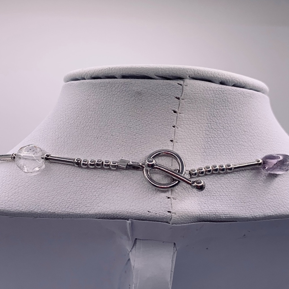Silpada Rare Sterling Silver Multi Semi-Precious Stone Toggle Necklace - Picture 4 of 8